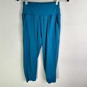 Oakla teal womens high‎ waist joggers yoga pants with pockets size small